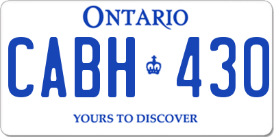 ON license plate CABH430