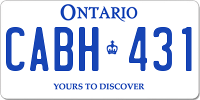 ON license plate CABH431