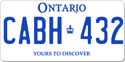 ON license plate CABH432