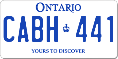 ON license plate CABH441