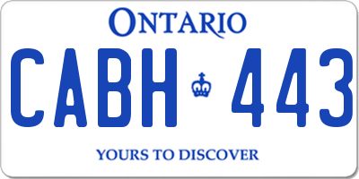 ON license plate CABH443