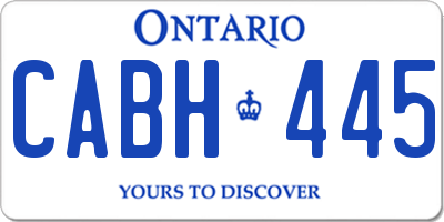 ON license plate CABH445