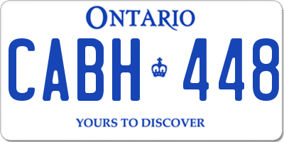 ON license plate CABH448