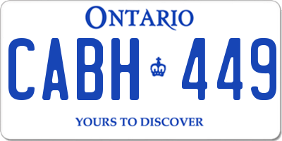 ON license plate CABH449