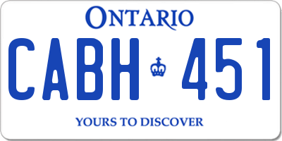 ON license plate CABH451