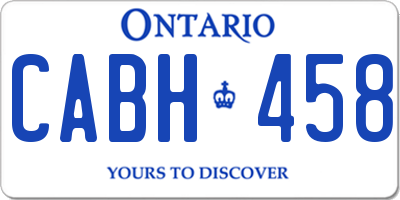 ON license plate CABH458