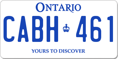 ON license plate CABH461