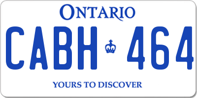 ON license plate CABH464