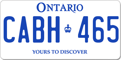 ON license plate CABH465