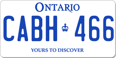 ON license plate CABH466