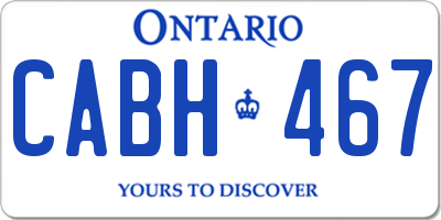 ON license plate CABH467