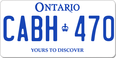 ON license plate CABH470