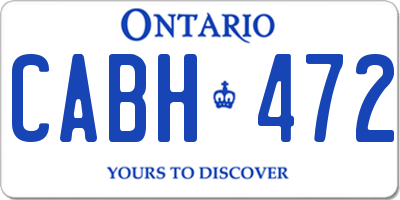 ON license plate CABH472