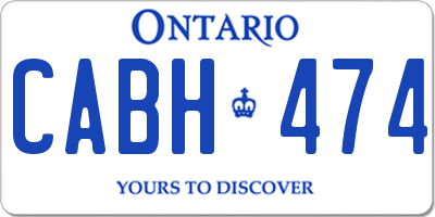 ON license plate CABH474