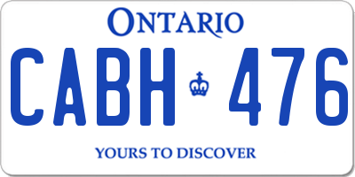 ON license plate CABH476