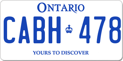 ON license plate CABH478