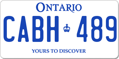 ON license plate CABH489