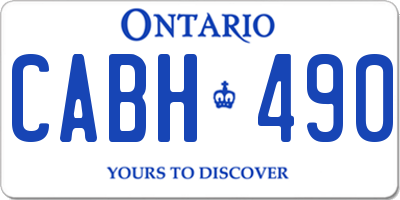 ON license plate CABH490