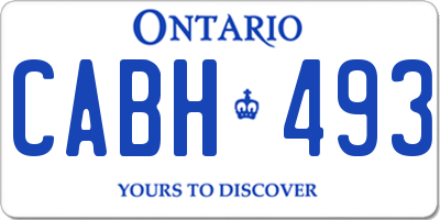 ON license plate CABH493