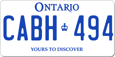 ON license plate CABH494