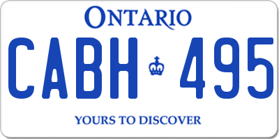 ON license plate CABH495