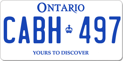 ON license plate CABH497