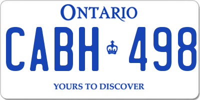 ON license plate CABH498