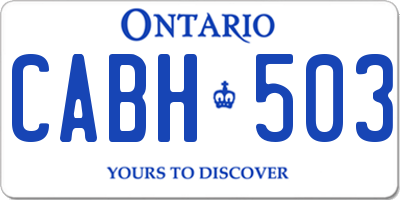 ON license plate CABH503