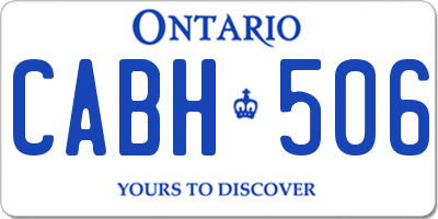 ON license plate CABH506