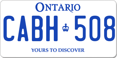 ON license plate CABH508