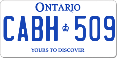 ON license plate CABH509