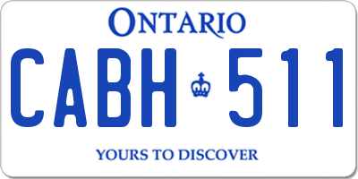 ON license plate CABH511