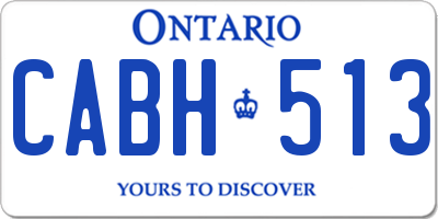 ON license plate CABH513