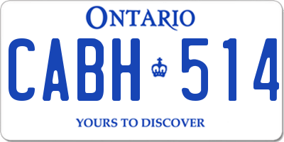 ON license plate CABH514