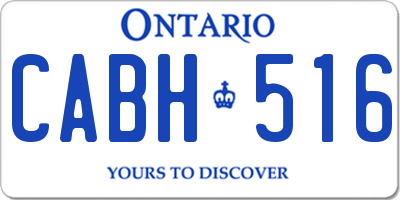 ON license plate CABH516