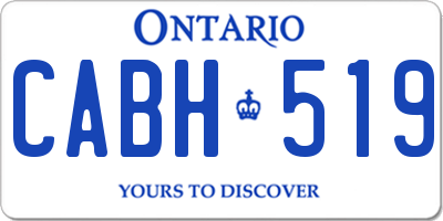 ON license plate CABH519