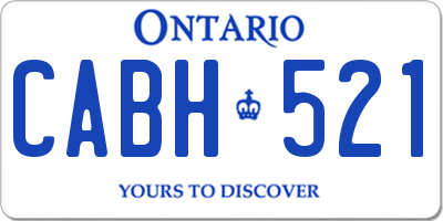 ON license plate CABH521