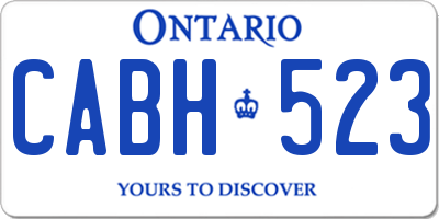 ON license plate CABH523