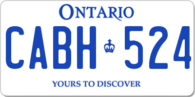 ON license plate CABH524