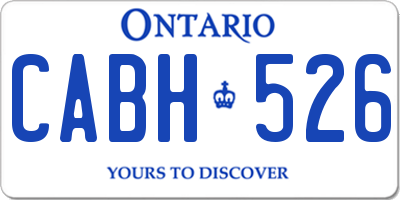 ON license plate CABH526