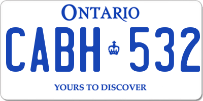 ON license plate CABH532