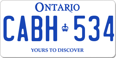 ON license plate CABH534