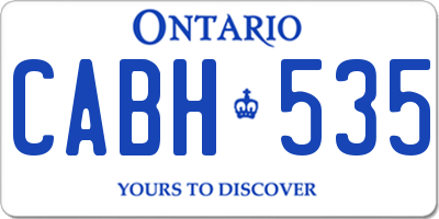 ON license plate CABH535