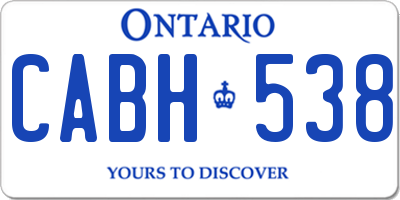 ON license plate CABH538