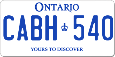 ON license plate CABH540