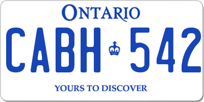 ON license plate CABH542