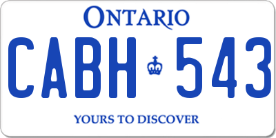 ON license plate CABH543