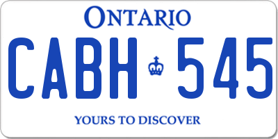 ON license plate CABH545