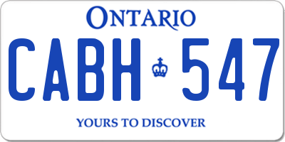 ON license plate CABH547