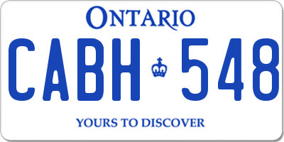 ON license plate CABH548